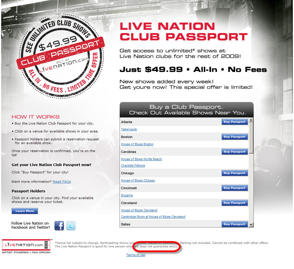 Live Nation's literally incredible offer
